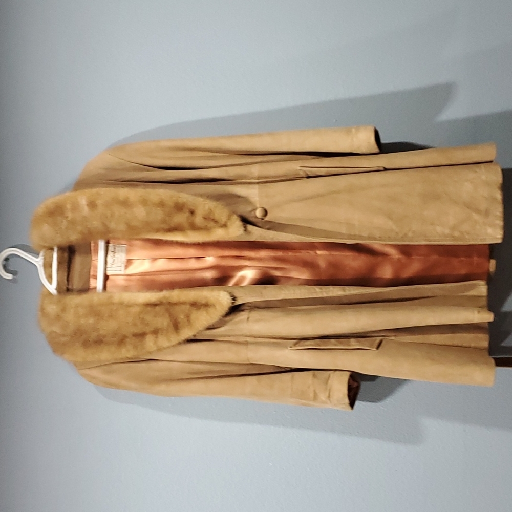 Vintage fur collared coat